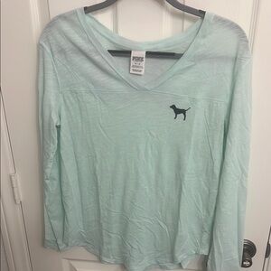 Victoria's Secret PINK Light Blue/teal Long Sleeve Shirt